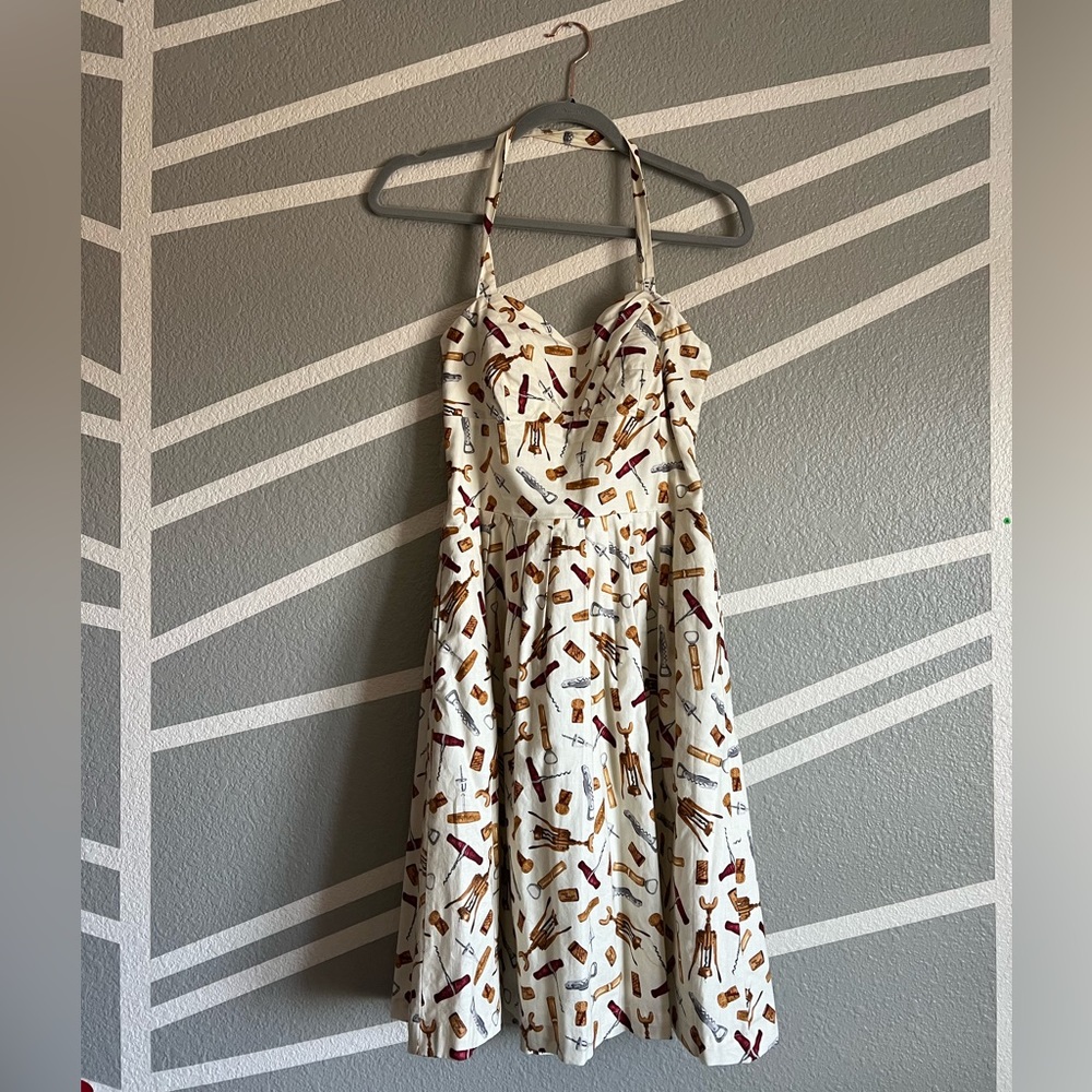 Corkscrew corks wine dress rockabilly